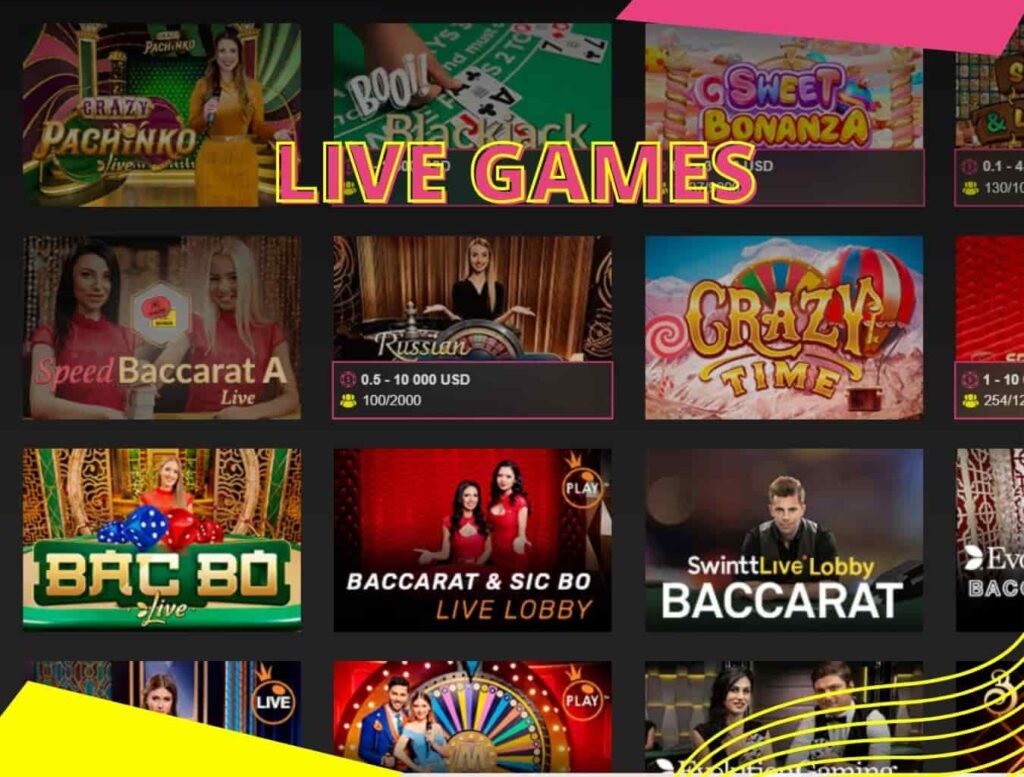 Live Games at Booi casino review