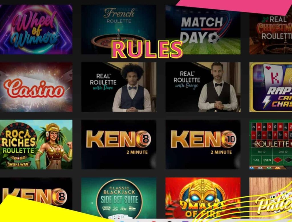 Rules for Table Games on Booi casino