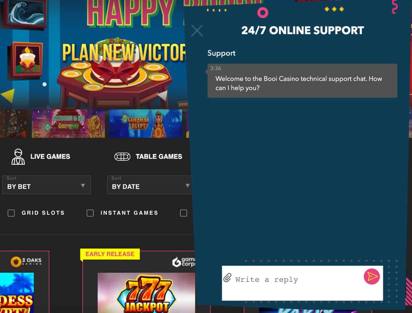online support chat Booi Casino India