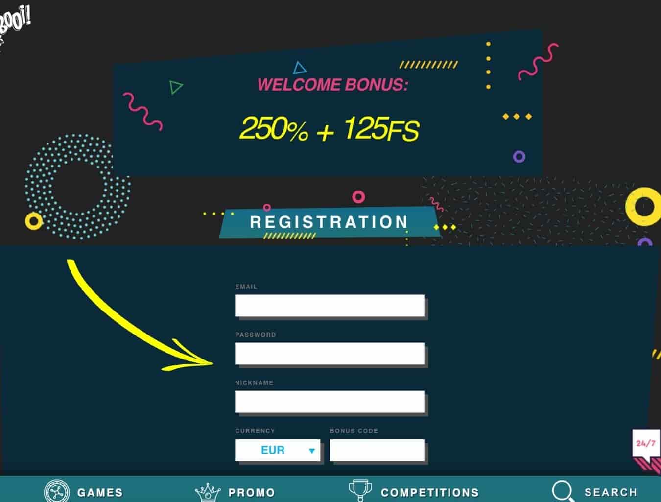 registration form step by step Booi Casino India