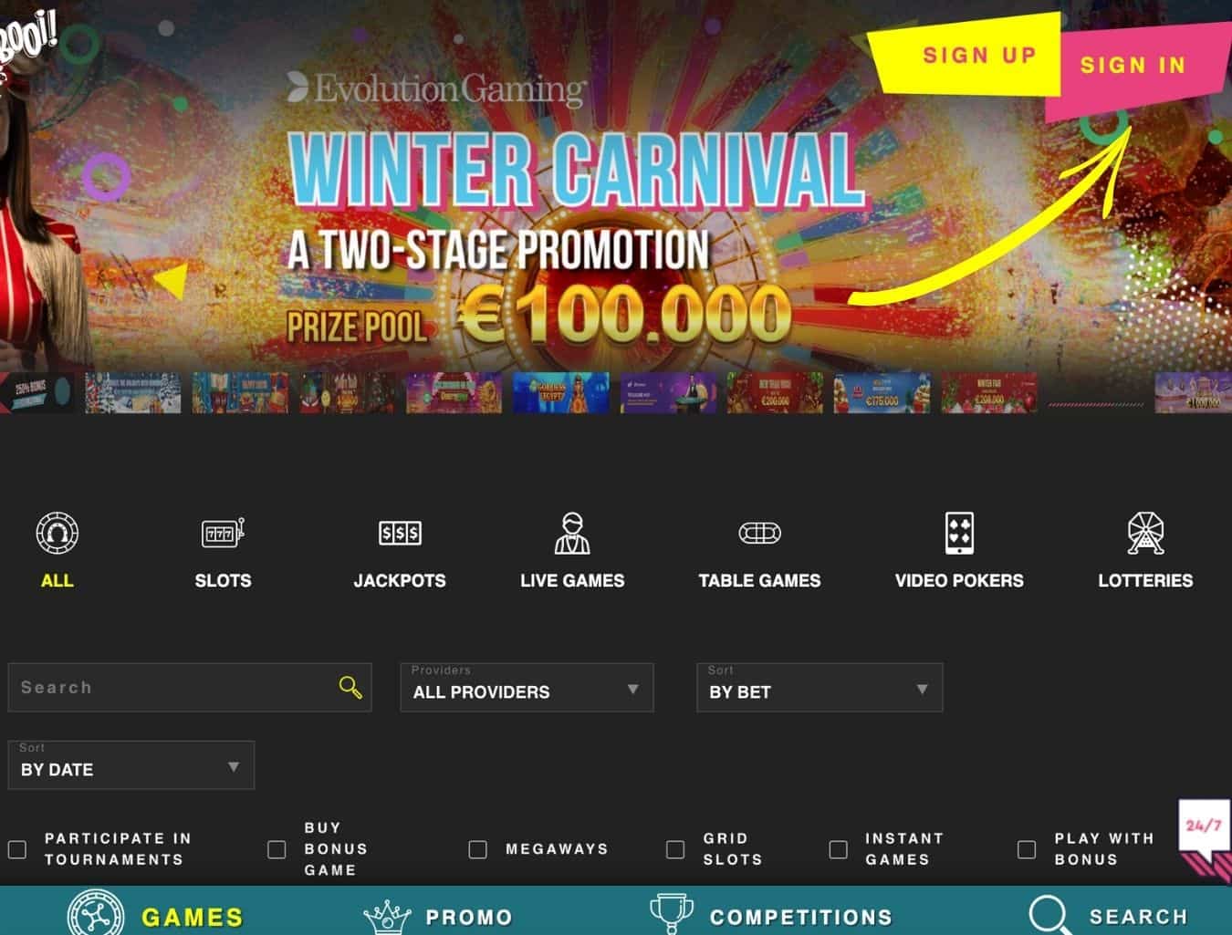 How to sign at Booi Casino India site